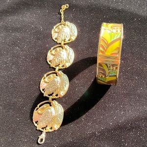 Tropical Bangle Bracelet + Swan Bracelet